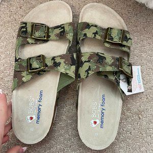 BOBS from skechers beatnik sandal olive green cat troop camo petco charity shoe